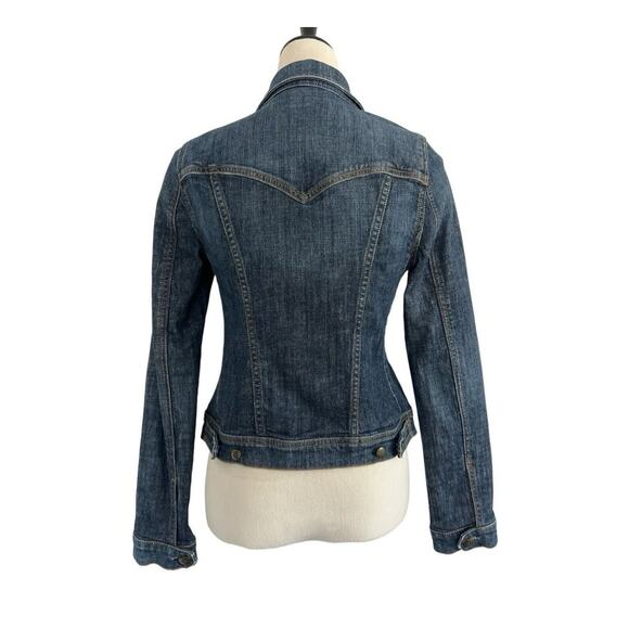 Level 99 Denim Jacket Women Small Cropped Jean Button Front Western Cowgirl Boho - Picture 2 of 12